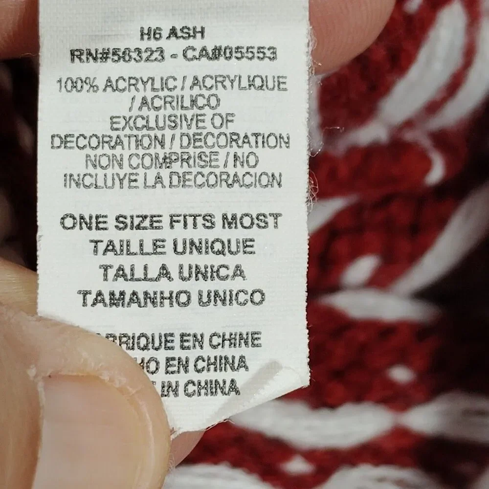 NIKE Alabama Crimson Tide Football Knit Pom Cap White Red Heart Winter One Size